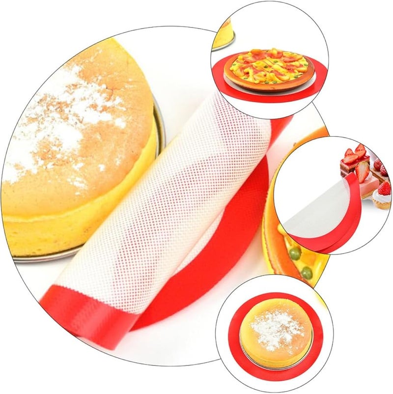 Reusable Heat Resistant Silicone Baking Mat 22.8cm Round Non Slip Oven Liner - Image 3